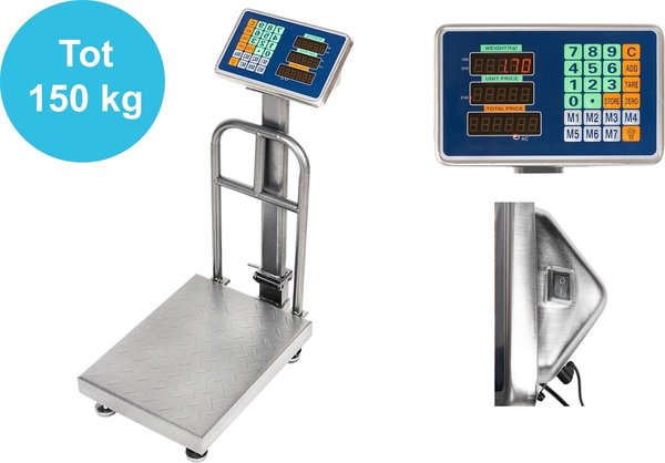 Discountershop Discountershop® Digital Platform Scale - 71 x 49 x 30 cm - Platform Scale - Up to 150 kg Discountershop Discountershop® Digital Platform Scale - 71 x 49 x 30 cm - Platform Scale - Up to 150 kg