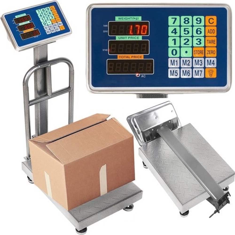 Discountershop Discountershop® Digitale Platformweegschaal - 71 x 49 x 30 cm - Plateau Weegschaal - Tot 150 kg