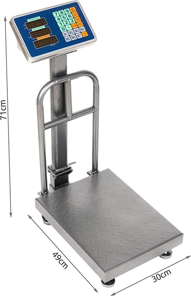 Discountershop Discountershop® Digitale Platformweegschaal - 71 x 49 x 30 cm - Plateau Weegschaal - Tot 150 kg