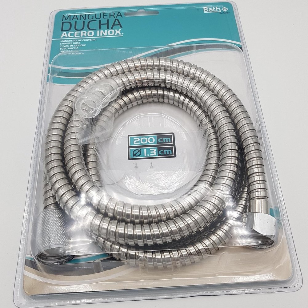 Gerimport Bathroom Shower hose 200 cm with shower head connection - stainless steel Gerimport Bathroom Shower hose 200 cm with shower head connection - stainless steel