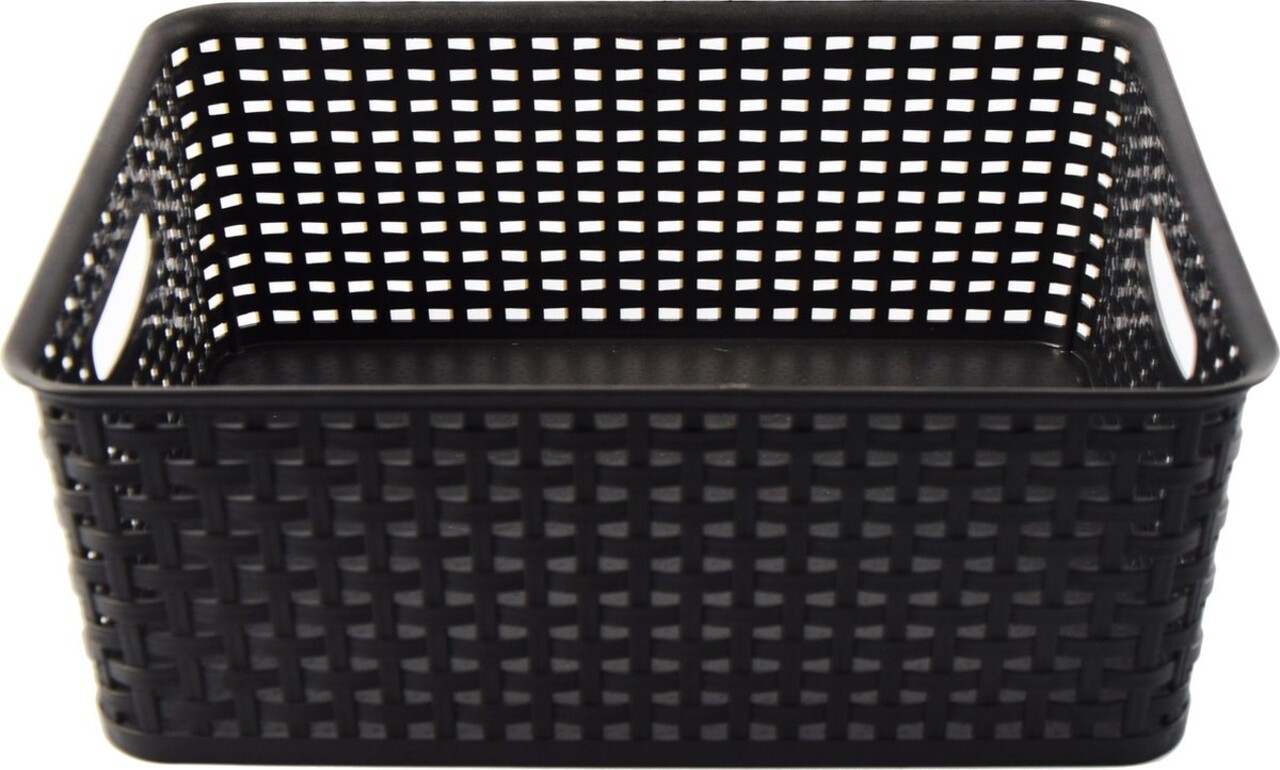 Merkloos 6x Mini Opbergmand | Opbergbakje |1,65 liter | Zwarte opberger 20 x 12 x 6 cm Rattan Merkloos 6x Mini Opbergmand | Opbergbakje |1,65 liter | Zwarte opberger 20 x 12 x 6 cm Rattan
