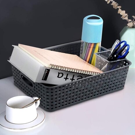Merkloos 6x Mini Storage Basket | Storage tray |1.65 liters | Black storage container 20 x 12 x 6 cm Rattan Merkloos 6x Mini Storage Basket | Storage tray |1.65 liters | Black storage container 20 x 12 x 6 cm Rattan