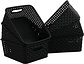 6x Mini Opbergmand | Opbergbakje |1,65 liter | Zwarte opberger 20 x 12 x 6 cm Rattan 6x Mini Opbergmand | Opbergbakje |1,65 liter | Zwarte opberger 20 x 12 x 6 cm Rattan