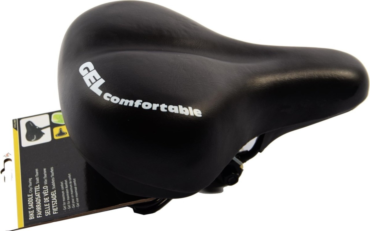 Merkloos Bicycle Saddle - Black saddle padding provides up to 40% less pressure on pressure points Merkloos Bicycle Saddle - Black saddle padding provides up to 40% less pressure on pressure points