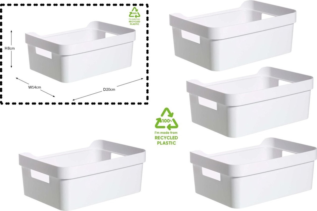 Discountershop Opbergbox kopen - Opbergbakjes kopen 5 stuks - Opbergbak - Gereedschapsbak 5 stuks - afmeting 200 mm x 140 mm x 80mm Discountershop Opbergbox kopen - Opbergbakjes kopen 5 stuks - Opbergbak - Gereedschapsbak 5 stuks - afmeting 200 mm x 140 mm x 80mm