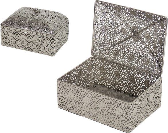 Discountershop Prachtig oosterse stijl |Juwelendoosje | bewaarblik | Juwelenkistje | Sieradenkistje | Kaarsenhouder | Sieradendoos metaal -18x14x12 Discountershop Prachtig oosterse stijl |Juwelendoosje | bewaarblik | Juwelenkistje | Sieradenkistje | Kaarsenhouder | Sieradendoos metaal -18x14x12