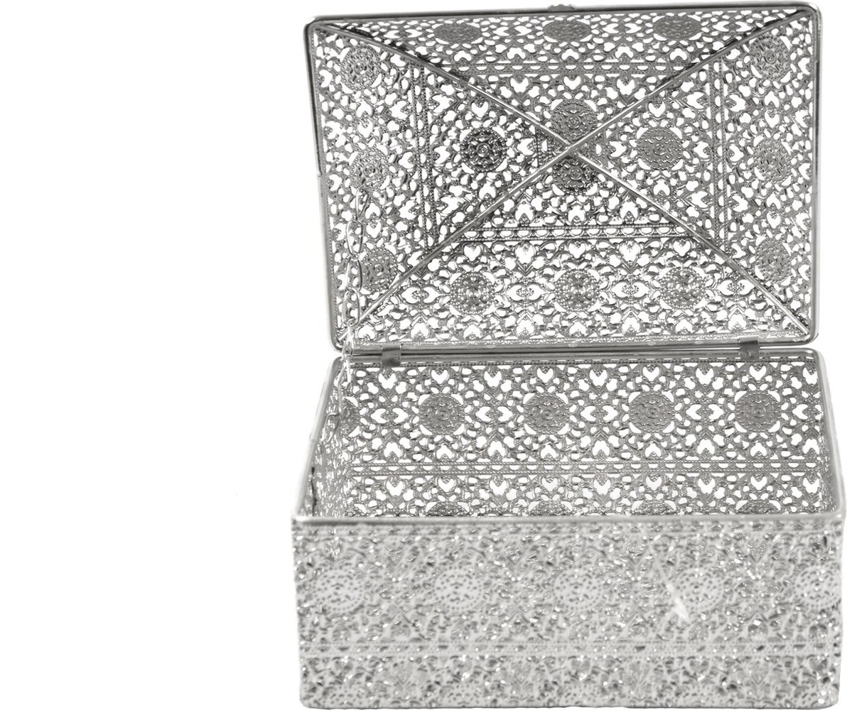 Discountershop Prachtig oosterse stijl |Juwelendoosje | bewaarblik | Juwelenkistje | Sieradenkistje | Kaarsenhouder | Sieradendoos metaal -18x14x12 Discountershop Prachtig oosterse stijl |Juwelendoosje | bewaarblik | Juwelenkistje | Sieradenkistje | Kaarsenhouder | Sieradendoos metaal -18x14x12