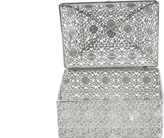 Discountershop Prachtig oosterse stijl |Juwelendoosje | bewaarblik | Juwelenkistje | Sieradenkistje | Kaarsenhouder | Sieradendoos metaal -18x14x12 Discountershop Prachtig oosterse stijl |Juwelendoosje | bewaarblik | Juwelenkistje | Sieradenkistje | Kaarsenhouder | Sieradendoos metaal -18x14x12