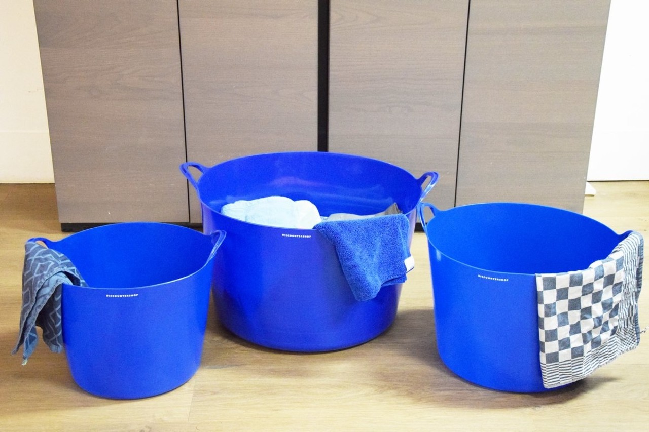 Discountershop Sturdy Flexible Bucket Laundry Basket | Tubs |39.26 liters Blue | Washing machine | Basket | Storage Baskets | Large Baskets | Round baskets Discountershop Sturdy Flexible Bucket Laundry Basket | Tubs |39.26 liters Blue | Washing machine | Basket | Storage Baskets | Large Baskets | Round baskets