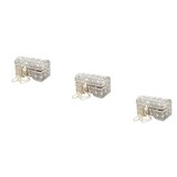 Discountershop Set of 3 beautiful oriental style |Jewellery box | storage tin | Jewelery box | Jewelery box | Candle holder | Jewelery box metal -18x14x12