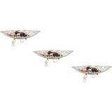 Discountershop Set of 3 Oriental Style Scale Leaf | Decoration bowl leaf | Metal sheet | decoration bowl - 42X16cm Silver Discountershop Set of 3 Oriental Style Scale Leaf | Decoration bowl leaf | Metal sheet | decoration bowl - 42X16cm Silver