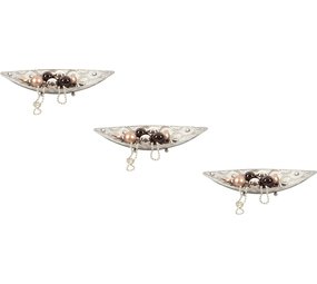 Discountershop Set of 3 Oriental Style Scale Leaf | Decoration bowl leaf | Metal sheet | decoration bowl - 42X16cm Silver Discountershop Set of 3 Oriental Style Scale Leaf | Decoration bowl leaf | Metal sheet | decoration bowl - 42X16cm Silver