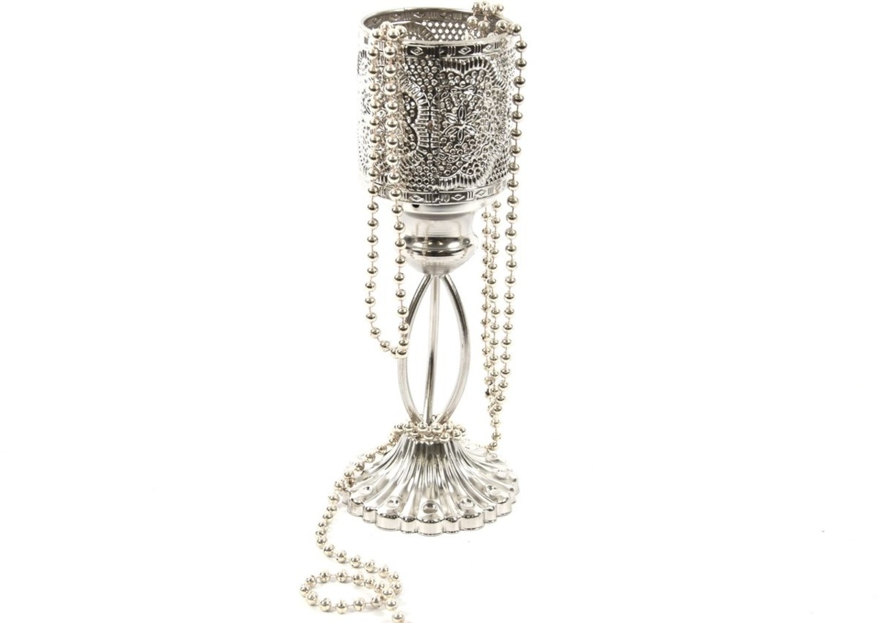 Discountershop Oriental Lantern | Metal Candle Holder Silver | 27cm | Tea light holder | Candle holder Discountershop Oriental Lantern | Metal Candle Holder Silver | 27cm | Tea light holder | Candle holder