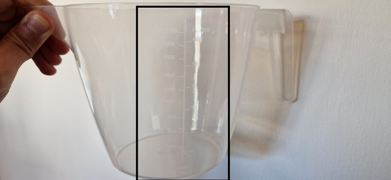 Discountershop Measuring cup 2 pieces 1000 ml and 2000 ml - Measuring cups - Measuring jug set- Measuring cup set - Flour - Sugar Measuring jug | Measuring jug | Grams and Liters / ml