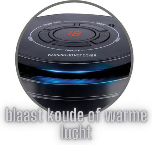 Alpina Alpina Electric Heater - Heater - Portable and Compact - Hot and Cold Air - Timer - Digital Thermostat - Black Alpina Alpina Electric Heater - Heater - Portable and Compact - Hot and Cold Air - Timer - Digital Thermostat - Black