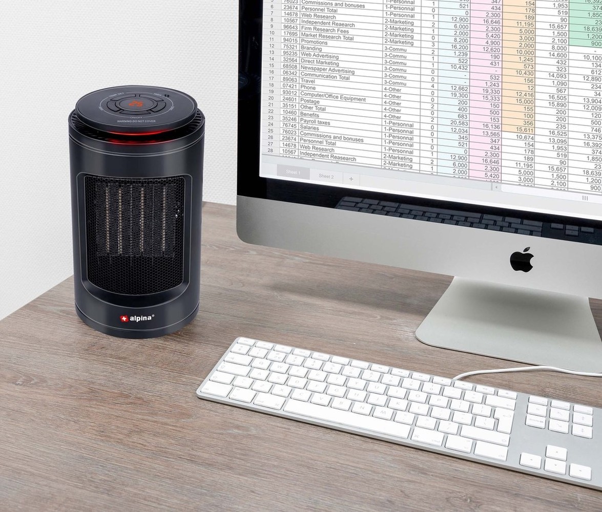 Alpina Alpina Electric Heater - Heater - Portable and Compact - Hot and Cold Air - Timer - Digital Thermostat - Black Alpina Alpina Electric Heater - Heater - Portable and Compact - Hot and Cold Air - Timer - Digital Thermostat - Black