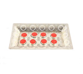 Discountershop Metalen dienblad zilver 38X23 cm rechthoekig | Decoratieve dienbladen | Metalen Dienblad | Decoratie Discountershop Metalen dienblad zilver 38X23 cm rechthoekig | Decoratieve dienbladen | Metalen Dienblad | Decoratie