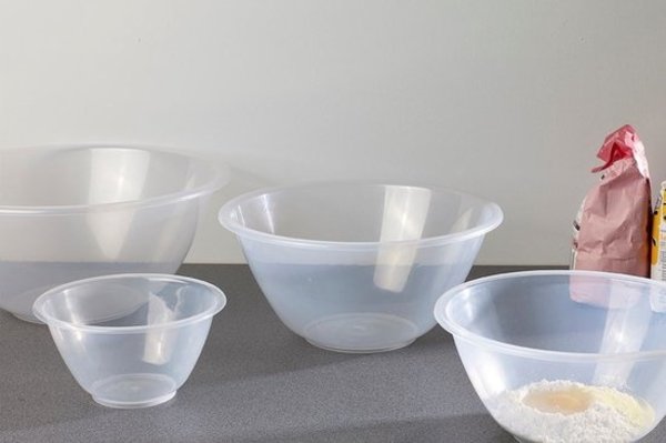 Discountershop Ideale Set 4 stuks Mengkomen Transparant 7l,4l,2.3l.1l - Maatbeker 3 stuks met Handvat 0.5l,1l,2l | Beslagkommen | Keuken | keukenschalen