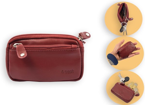 4 East Car key RFID Anti-theft Key Pouch - RFID ONLY YOUR CARDS - Case Key pouch wallets - wallet pouch - ring wallet - card holder with zipper - zipper wallet - 3 zipper wallet - buffalo leather -4E-009-burgundy red 4 East Car key RFID Anti-theft Key Pouch - RFID ONLY YOUR CARDS - Case Key pouch wallets - wallet pouch - ring wallet - card holder with zipper - zipper wallet - 3 zipper wallet - buffalo leather -4E-009-burgundy red