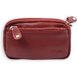 4 East Autosleutel RFID Antidiefstal Sleutel Etui- RFID ALLEEN JE PASJES - Hoesje Sleuteletui portemonnees - portemonnee etui - ring portemonnee - pasjeshouder met rits - rits portemonnee - 3 ritsen portemonnee - buffelleer -4E-009-bordeaux rood