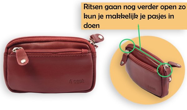 4 East Autosleutel RFID Antidiefstal Sleutel Etui- RFID ALLEEN JE PASJES - Hoesje Sleuteletui portemonnees - portemonnee etui - ring portemonnee - pasjeshouder met rits - rits portemonnee - 3 ritsen portemonnee - buffelleer -4E-009-bordeaux rood 4 East Autosleutel RFID Antidiefstal Sleutel Etui- RFID ALLEEN JE PASJES - Hoesje Sleuteletui portemonnees - portemonnee etui - ring portemonnee - pasjeshouder met rits - rits portemonnee - 3 ritsen portemonnee - buffelleer -4E-009-bordeaux rood