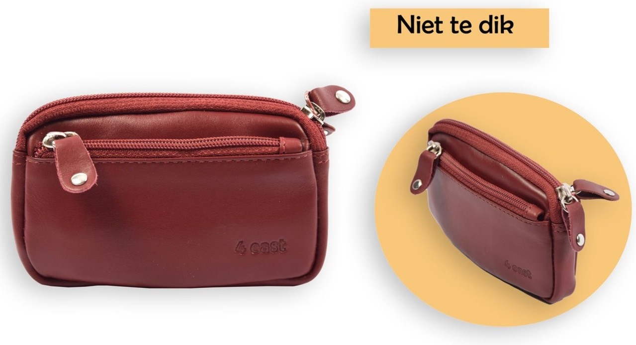 4 East Autosleutel RFID Antidiefstal Sleutel Etui- RFID ALLEEN JE PASJES - Hoesje Sleuteletui portemonnees - portemonnee etui - ring portemonnee - pasjeshouder met rits - rits portemonnee - 3 ritsen portemonnee - buffelleer -4E-009-bordeaux rood 4 East Autosleutel RFID Antidiefstal Sleutel Etui- RFID ALLEEN JE PASJES - Hoesje Sleuteletui portemonnees - portemonnee etui - ring portemonnee - pasjeshouder met rits - rits portemonnee - 3 ritsen portemonnee - buffelleer -4E-009-bordeaux rood
