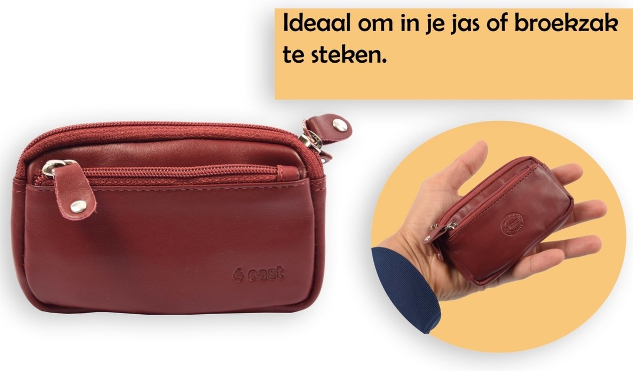 4 East Autosleutel RFID Antidiefstal Sleutel Etui- RFID ALLEEN JE PASJES - Hoesje Sleuteletui portemonnees - portemonnee etui - ring portemonnee - pasjeshouder met rits - rits portemonnee - 3 ritsen portemonnee - buffelleer -4E-009-bordeaux rood 4 East Autosleutel RFID Antidiefstal Sleutel Etui- RFID ALLEEN JE PASJES - Hoesje Sleuteletui portemonnees - portemonnee etui - ring portemonnee - pasjeshouder met rits - rits portemonnee - 3 ritsen portemonnee - buffelleer -4E-009-bordeaux rood