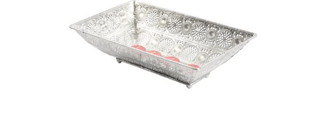 Discountershop Metalen dienblad zilver 28x17cm rechthoekig | Decoratieve dienbladen | Metalen Dienblad | Decoratie Discountershop Metalen dienblad zilver 28x17cm rechthoekig | Decoratieve dienbladen | Metalen Dienblad | Decoratie