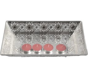 Discountershop Metalen dienblad zilver 28x17 cm rechthoekig | Decoratieve dienbladen | Metalen Dienblad | Decoratie Discountershop Metalen dienblad zilver 28x17 cm rechthoekig | Decoratieve dienbladen | Metalen Dienblad | Decoratie