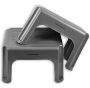 Discountershop 2 Pieces Step stool - Step stool / step stool Gray with anti-slip - 120 kg - surface 38 x 29 x 24 cm