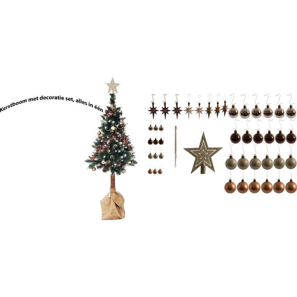Compleet kerstboom met decoratie set alles in één Kerstboom 180 cm