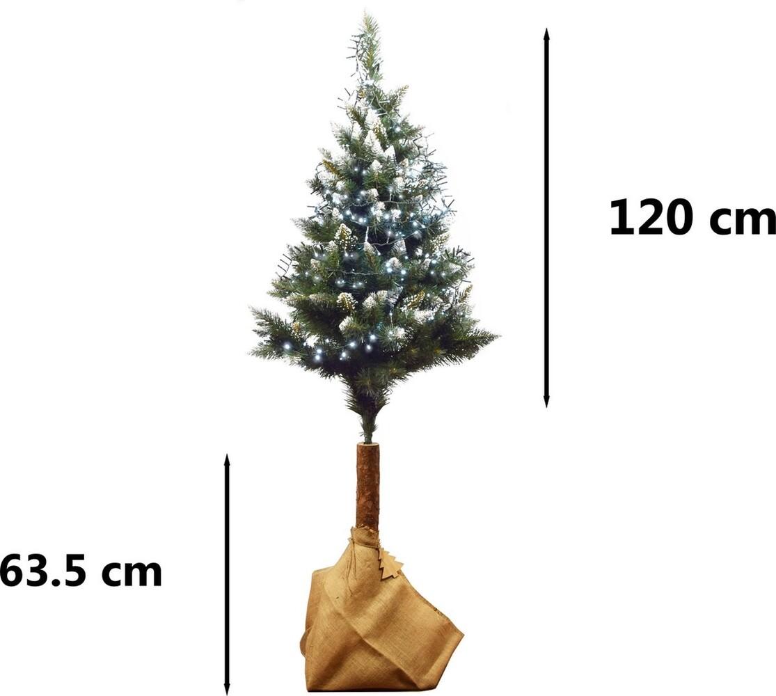 Discountershop Complete Christmas tree with decoration set | all in one | Christmas tree 180 cm natural wooden trunk | Christmas lights 384 Led | 45 set Christmas baubles with peak Gold | with Christmas bauble hooks 50 pieces Discountershop Complete Christmas tree with decoration set | all in one | Christmas tree 180 cm natural wooden trunk | Christmas lights 384 Led | 45 set Christmas baubles with peak Gold | with Christmas bauble hooks 50 pieces
