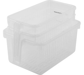 Discountershop 3 Stuks Handige Opbergmanden | Kast Opbergoplossing Organisatoren | opbergbox | opbergbak | Multifunctionele opbergbak met handvat | Transparant