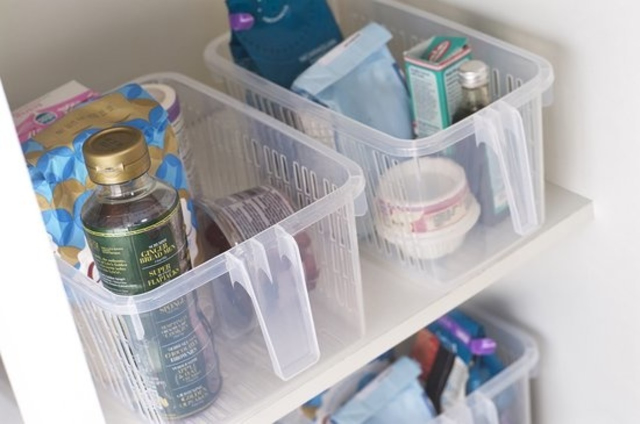 Discountershop 3 Pieces Handy Storage Baskets | Cupboard Storage Solution Organizers | storage box | storage bin | Multifunctional storage bin with handle | Transparent Discountershop 3 Pieces Handy Storage Baskets | Cupboard Storage Solution Organizers | storage box | storage bin | Multifunctional storage bin with handle | Transparent