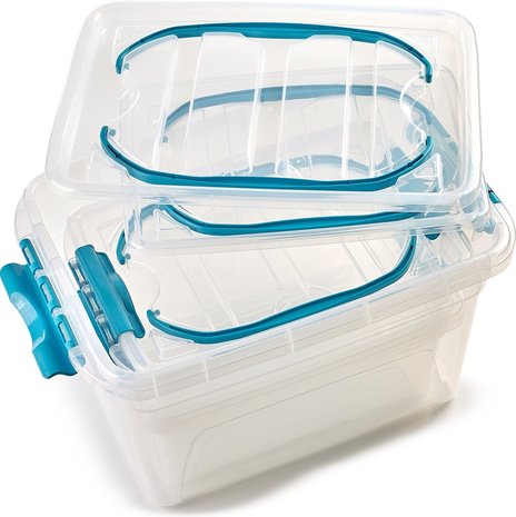 Discountershop Set of 3 Storage box transparent | 5L, 7L & 13L | Durable Discountershop Set of 3 Storage box transparent | 5L, 7L & 13L | Durable