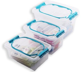 Discountershop Set of 3 Storage box transparent | 5L, 7L & 13L | Durable Discountershop Set of 3 Storage box transparent | 5L, 7L & 13L | Durable