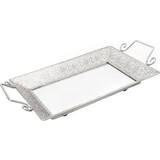 Discountershop Rechthoekig spiegeldienblad 41x22 cm | Decoratieve dienbladen | Metalen Dienblad Met Spiegel | Zilver dienblad Discountershop Rechthoekig spiegeldienblad 41x22 cm | Decoratieve dienbladen | Metalen Dienblad Met Spiegel | Zilver dienblad