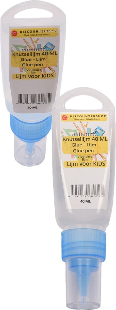 Discountershop 2 Stuks Knutsellijm 40ml Kinderlijm - Knutselen - Goedkope knutsellijm |Alleslijm