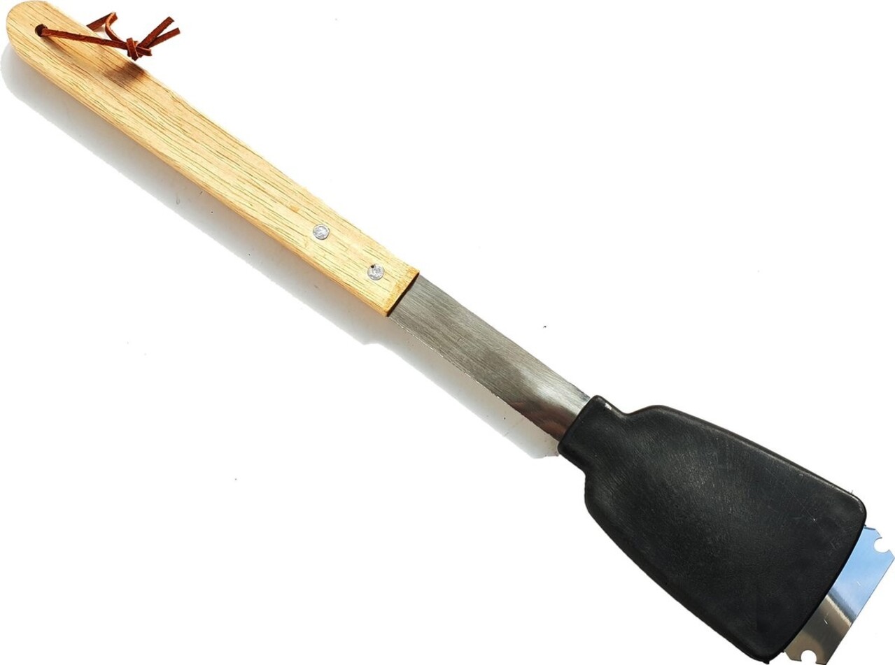Merkloos Barbecue cleaning brush - Stainless steel - Oak handle Merkloos Barbecue cleaning brush - Stainless steel - Oak handle