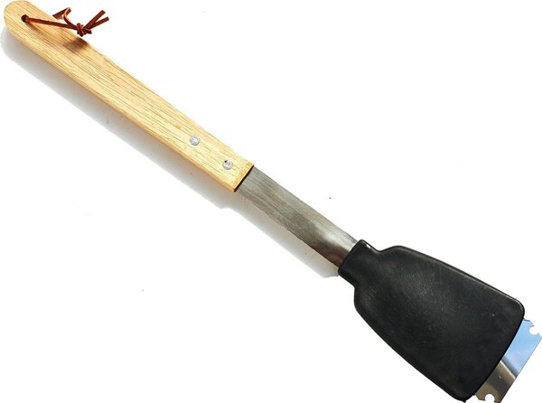 Merkloos Barbecue cleaning brush - Stainless steel - Oak handle Merkloos Barbecue cleaning brush - Stainless steel - Oak handle