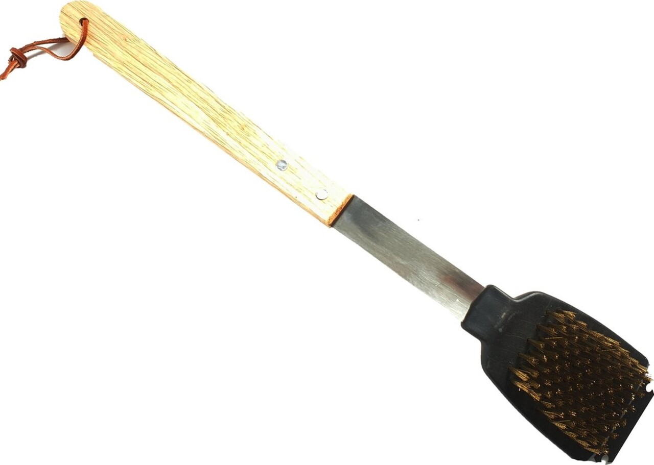 Merkloos Barbecue cleaning brush - Stainless steel - Oak handle Merkloos Barbecue cleaning brush - Stainless steel - Oak handle