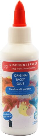 Discountershop Tacky glue with content of 100 ML - 4 pieces in the package - 400 ML