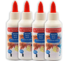 Discountershop Tacky lijm met inhoud van 100 ML - 4 stuks in de verpakking - 400 ML Discountershop Tacky lijm met inhoud van 100 ML - 4 stuks in de verpakking - 400 ML