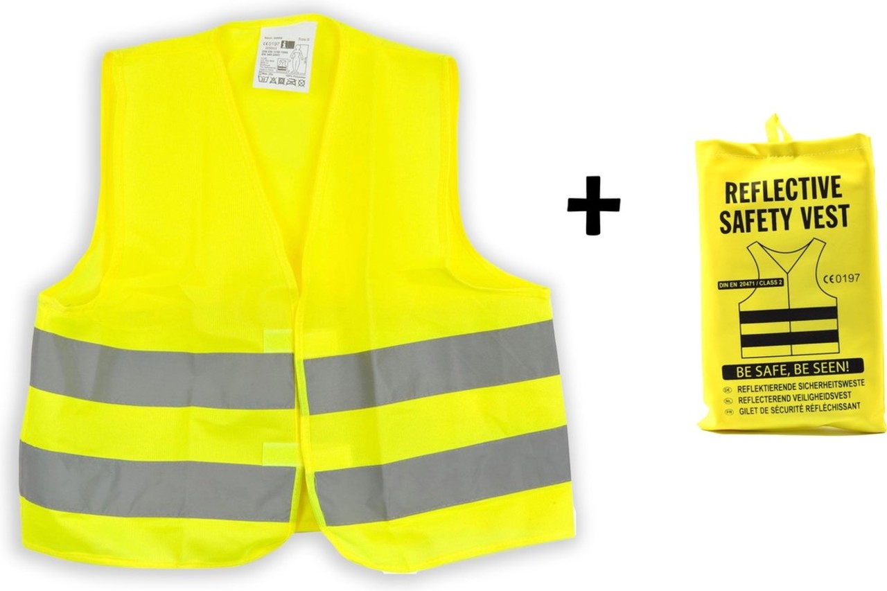 Merkloos 1x Safety Vest In Nice Pocket Yellow| Safe safety | Safety vest | Construction | Traffic | Safety Warning Vest -Yellow Merkloos 1x Safety Vest In Nice Pocket Yellow| Safe safety | Safety vest | Construction | Traffic | Safety Warning Vest -Yellow