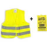Merkloos 1x Veiligheidsvest In Mooi zak Geel| Veilig safety | Veiligheidshesje | Bouw | Verkeer | veiligheidsvest voor veiligheidswaarschuwing - Geel