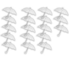Discountershop Transparante Koepelparaplu 100 cm - 18 stuks Voordeelset - Grote Winddichte Trouwparaplu - Bubbleparaplu met Haak Discountershop Transparante Koepelparaplu 100 cm - 18 stuks Voordeelset - Grote Winddichte Trouwparaplu - Bubbleparaplu met Haak