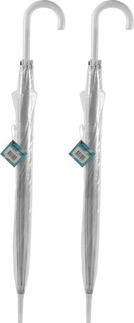 Discountershop Koepelparaplu Transparant 100 cm - 7 stuks Doorzichtige Paraplu - Stevige Damesparaplu voor Regen & Sneeuw - Windproof Discountershop Koepelparaplu Transparant 100 cm - 7 stuks Doorzichtige Paraplu - Stevige Damesparaplu voor Regen & Sneeuw - Windproof