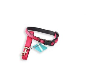 Discountershop Honden Halsband met uitlaatriem -Roze - Hondentuig met reflector - Wandelen - Uitlaten - voor Meduim honden - Uitlaatriem 100 cm - Halsband 33 - 50 cm Discountershop Honden Halsband met uitlaatriem -Roze - Hondentuig met reflector - Wandelen - Uitlaten - voor Meduim honden - Uitlaatriem 100 cm - Halsband 33 - 50 cm