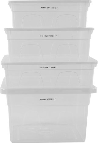 Discountershop Set van 4 Opbergboxen| Opberger | Opbergbak | Opbergdoos | Opbergbakken | Bakken -5liter ,11 liter |12 liter,22 liter Discountershop Set van 4 Opbergboxen| Opberger | Opbergbak | Opbergdoos | Opbergbakken | Bakken -5liter ,11 liter |12 liter,22 liter