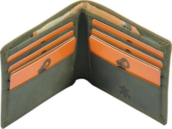 Merkloos Wallet men-women luxury leather RFID anti-skim WITHOUT COIN MONEY - high quality wallet men-women leather - men-women presents, gift for man-woman Billfold Olive- Green - Merkloos Wallet men-women luxury leather RFID anti-skim WITHOUT COIN MONEY - high quality wallet men-women leather - men-women presents, gift for man-woman Billfold Olive- Green -